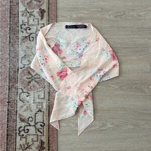 Polo Ralph Lauren Pink floral 100 percent silk scarf